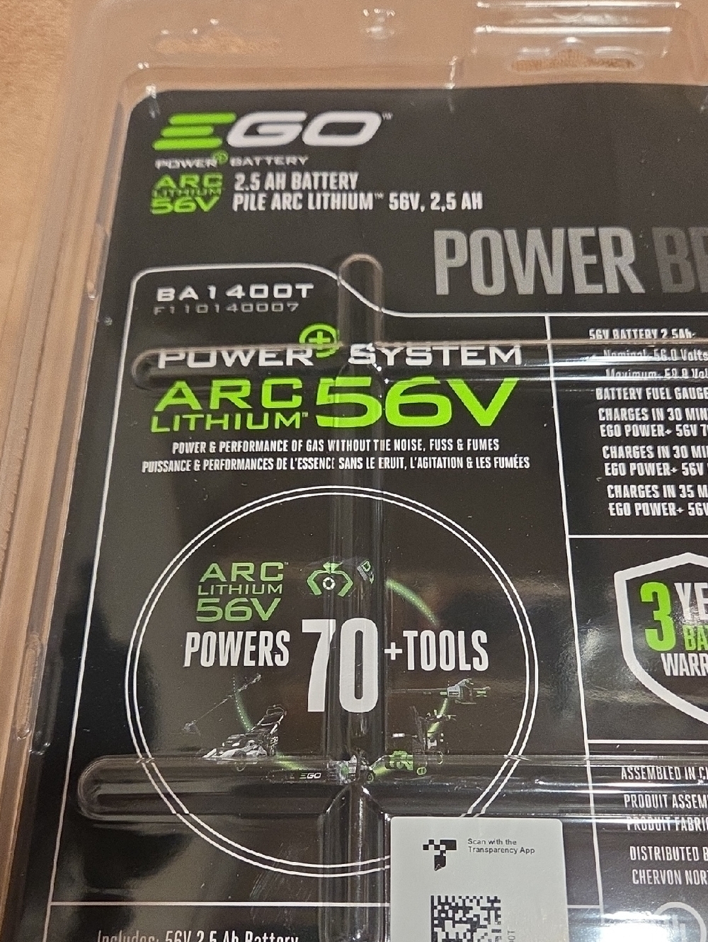 EGO 56V 2.5Ah Lithium Battery Pack Only NEW - Picture 5 of 8